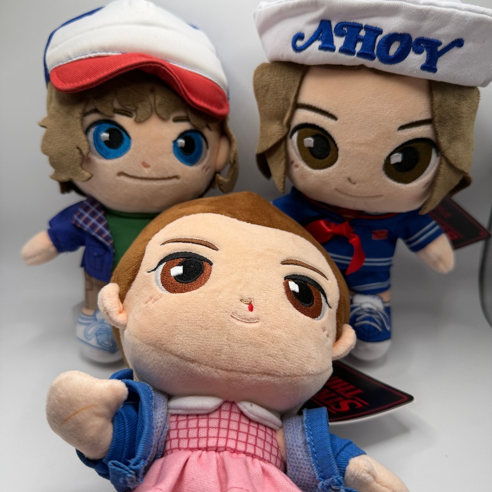 Stranger Things Plush Set Eleven Dustin Steve Scoops Ahoy‎ 8 Inch Embroidery NWT